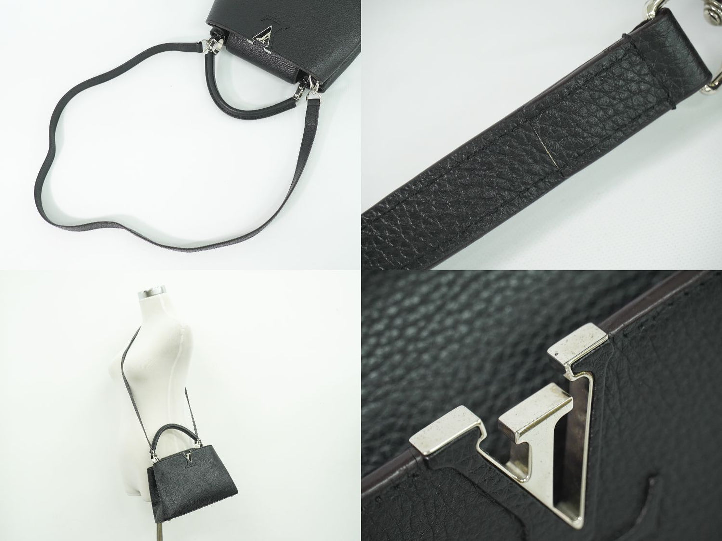 Louis Vuitton LV Capucines BB Taurillon Leather 2-Way Shoulder Bag Noir