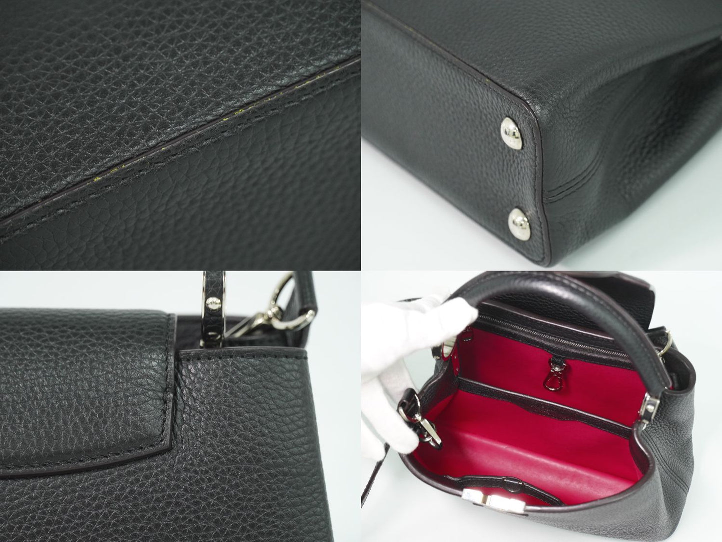 Louis Vuitton LV Capucines BB Taurillon Leather 2-Way Shoulder Bag Noir