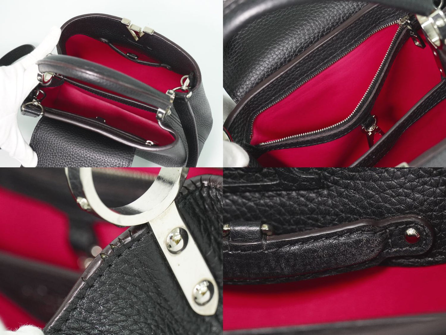 Louis Vuitton LV Capucines BB Taurillon Leather 2-Way Shoulder Bag Noir