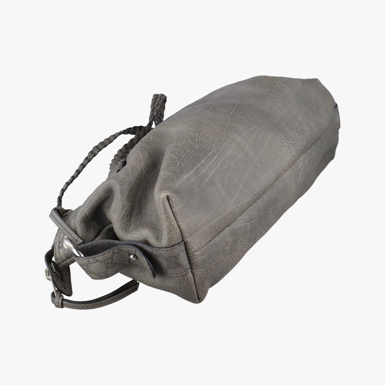 Gucci Bamboo Bar Gray Leather Handbag