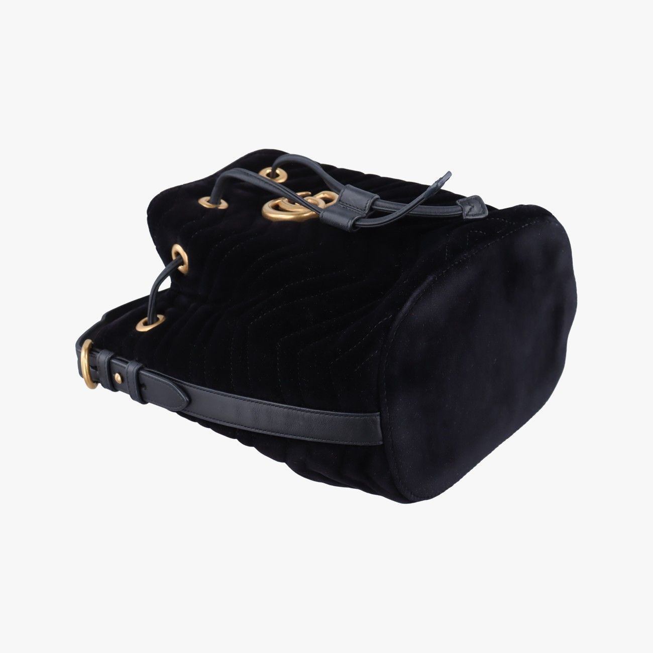 Gucci GG Marmont Black Velour Messenger Bag