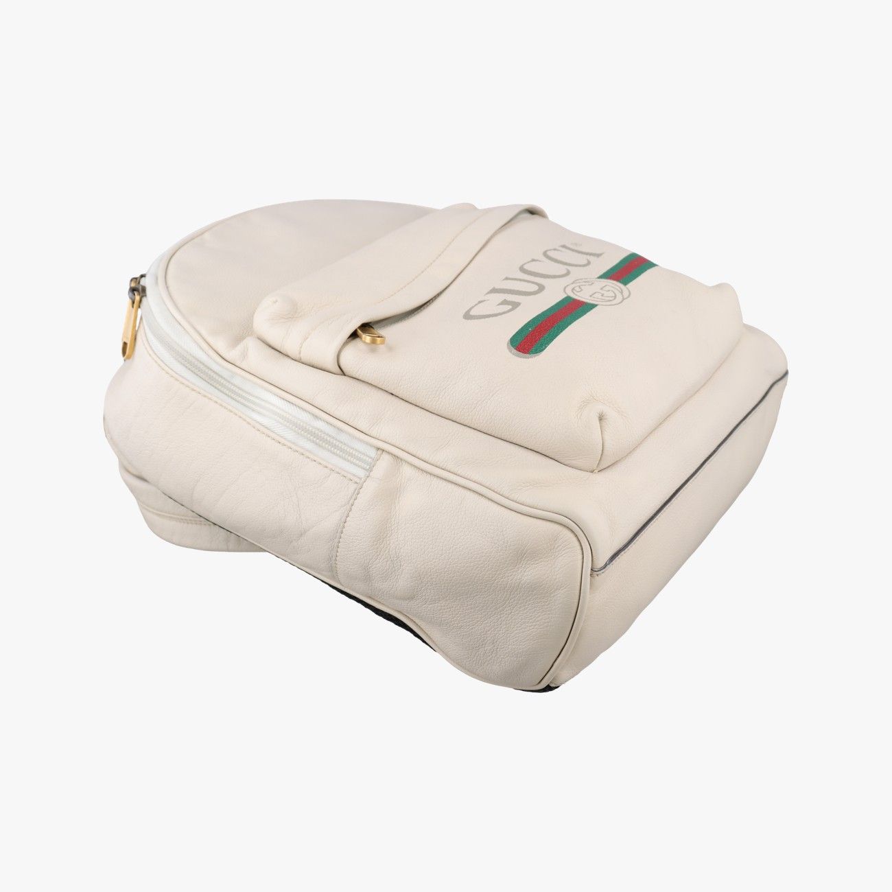 Gucci Print White Leather Backpack