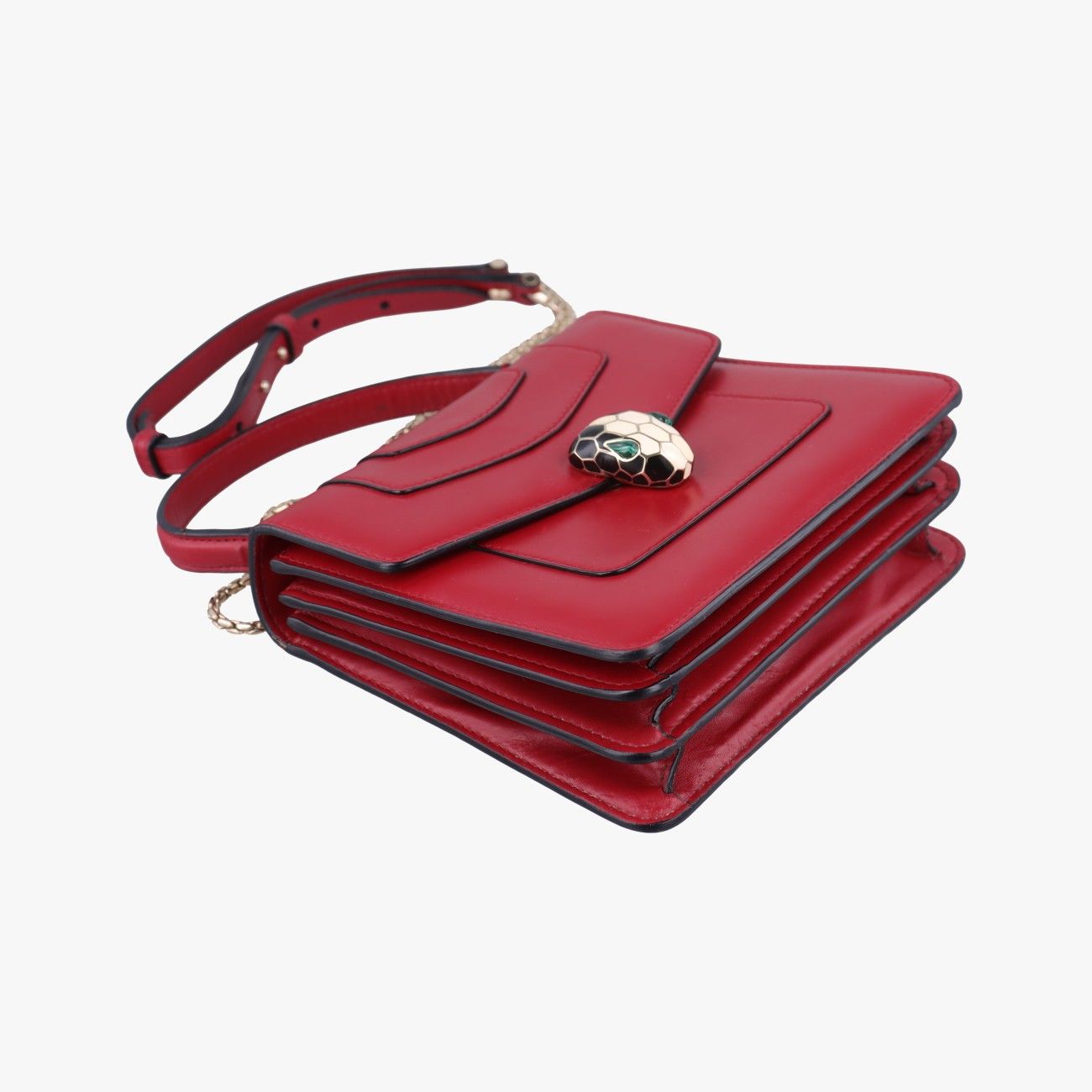 Bvlgari Serpenti Forever Red Leather Messenger Bag