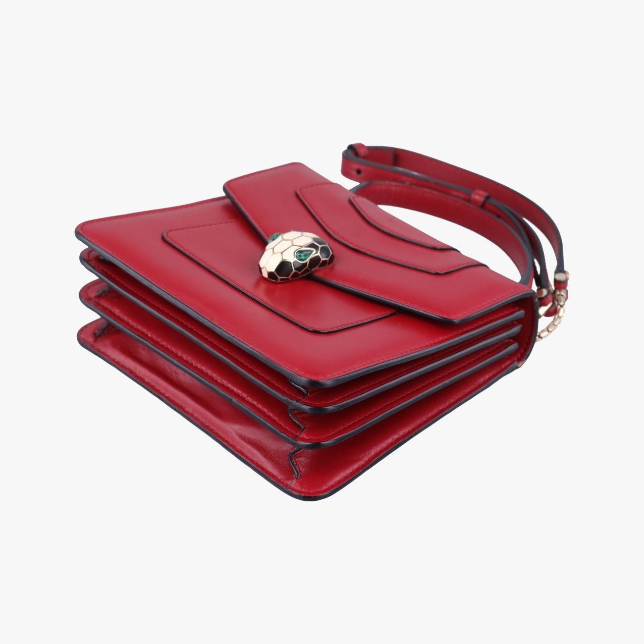 Bvlgari Serpenti Forever Red Leather Messenger Bag