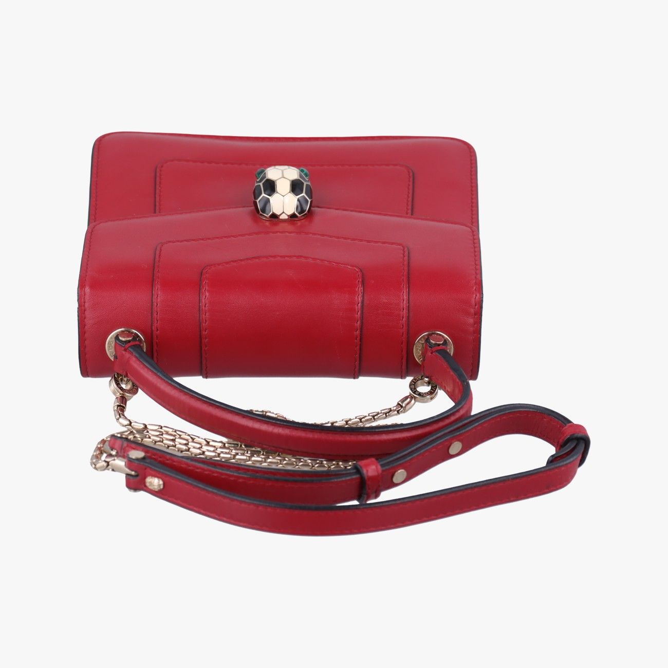 Bvlgari Serpenti Forever Red Leather Messenger Bag