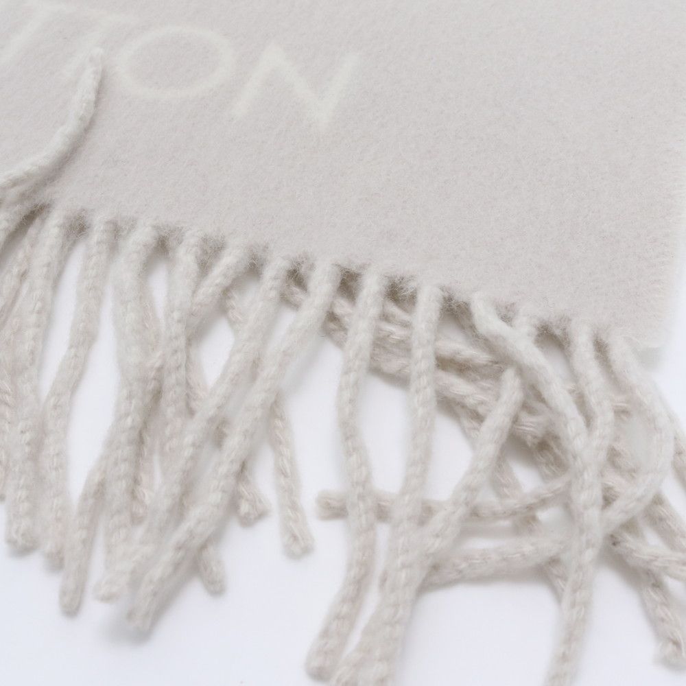 Louis Vuitton Tagged Monogram Scarf Reykjavik Cashmere 100% Shawl Large Gray Ree