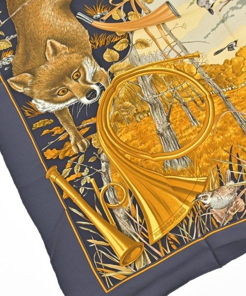 Hermes Bandana Scarf Navy