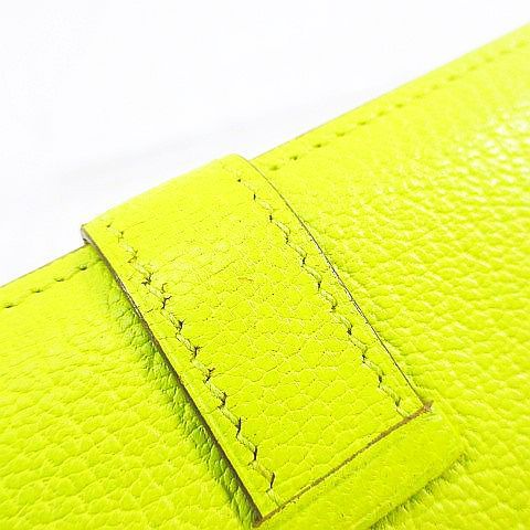 Hermes Bearn Souffle Verso Wallet Silver Yellow Leather