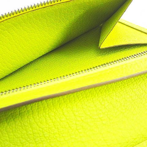 Hermes Bearn Souffle Verso Wallet Silver Yellow Leather