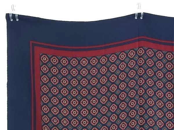 Chanel Shawl Navy Multicolor Silk 100% Large Geometric Pattern Scarf