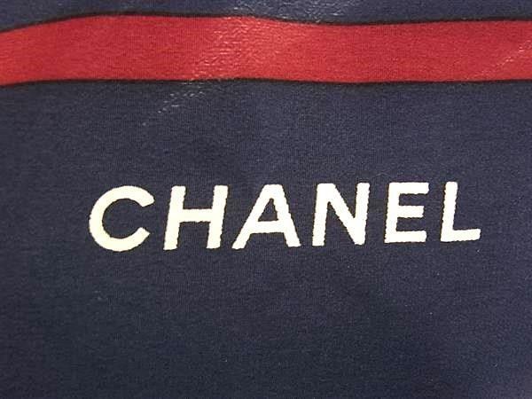 Chanel Shawl Navy Multicolor Silk 100% Large Geometric Pattern Scarf