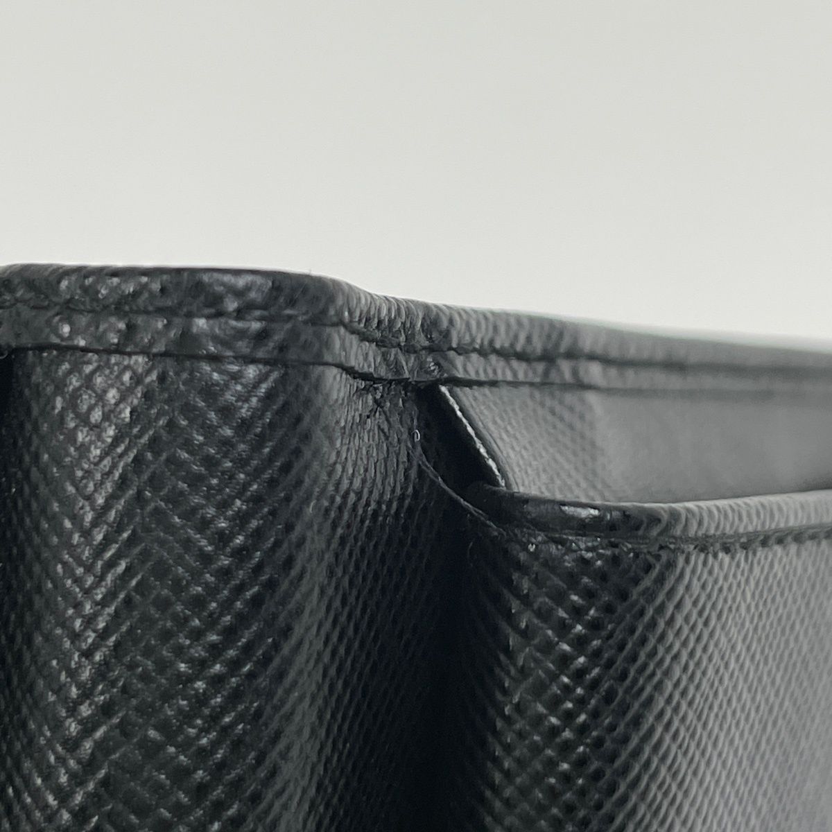 Prada Logo Trifold Wallet Leather Black
