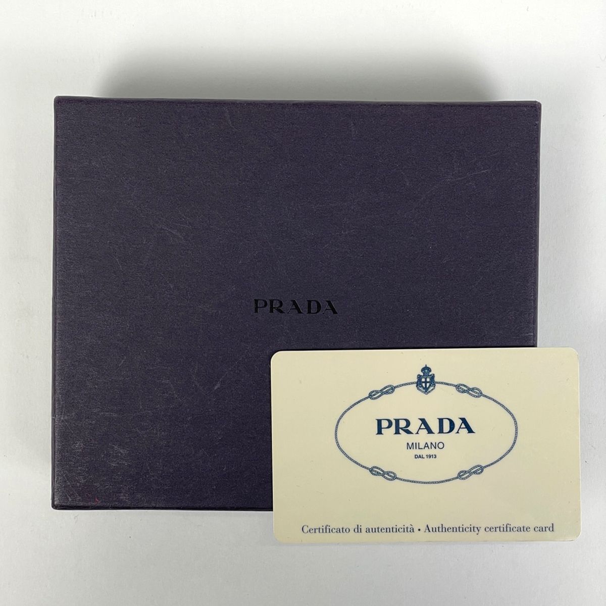 Prada Logo Trifold Wallet Leather Black