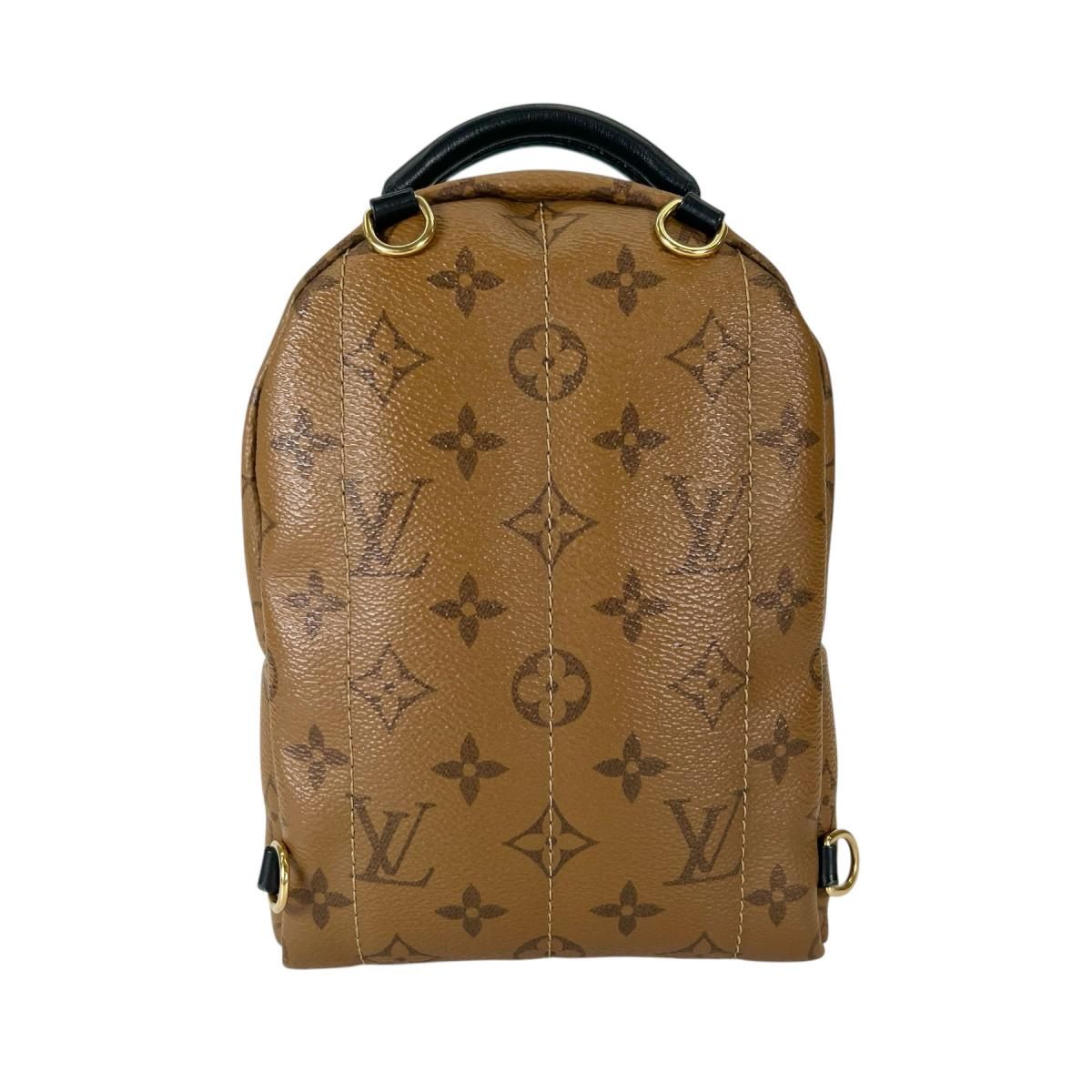 Louis Vuitton Monogram Reverse Mini Palm Springs Backpack Brown