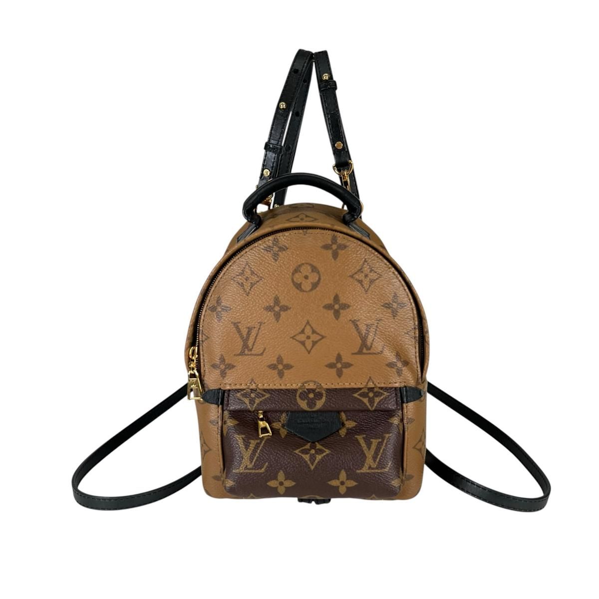 Louis Vuitton Monogram Reverse Mini Palm Springs Backpack Brown
