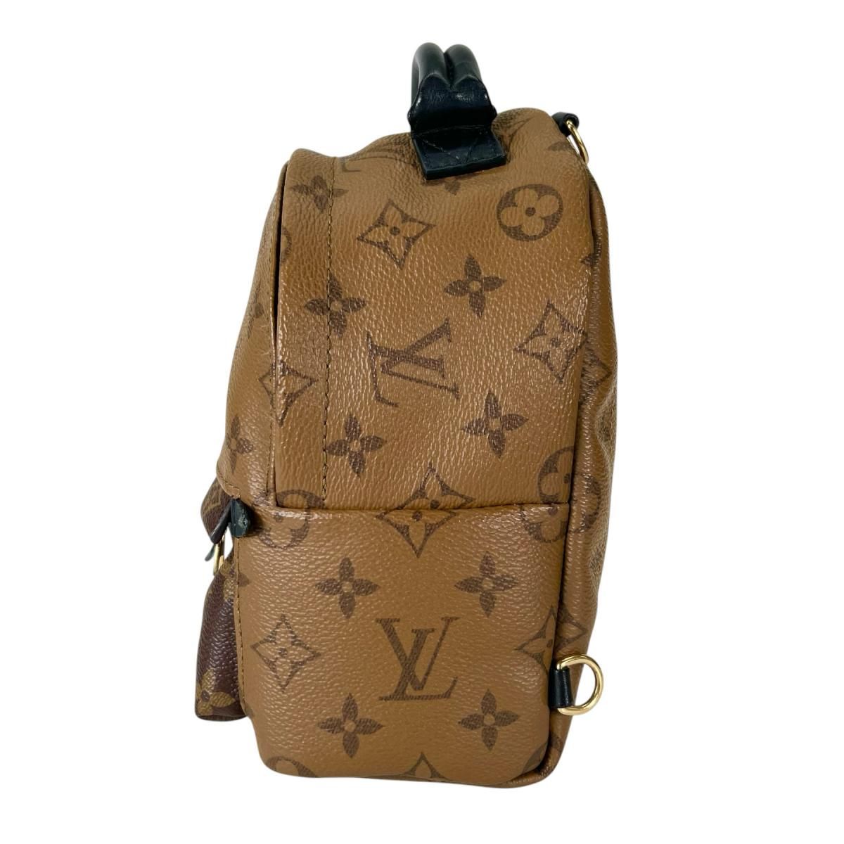 Louis Vuitton Monogram Reverse Mini Palm Springs Backpack Brown