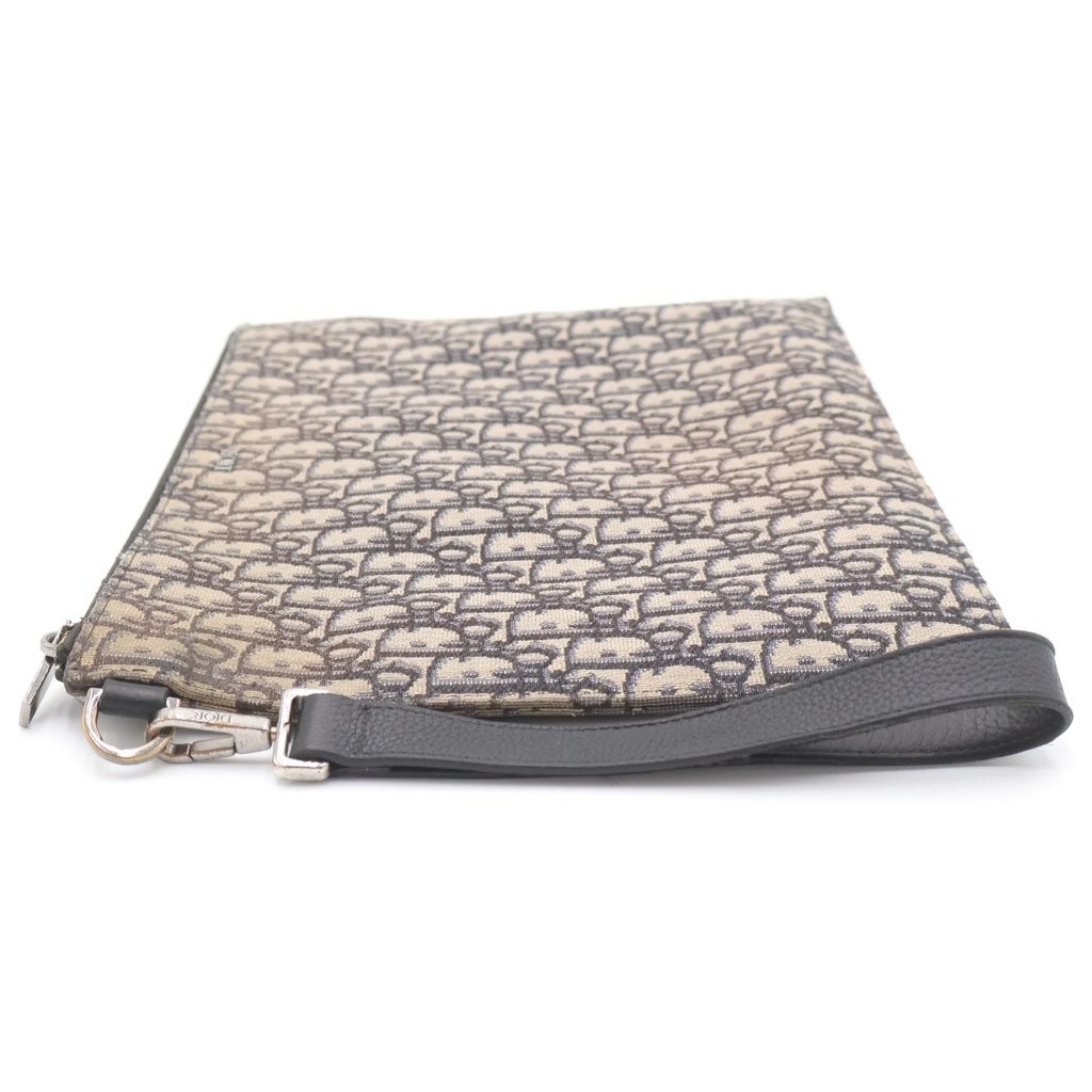 Dior White Jacquard Clutch Gray