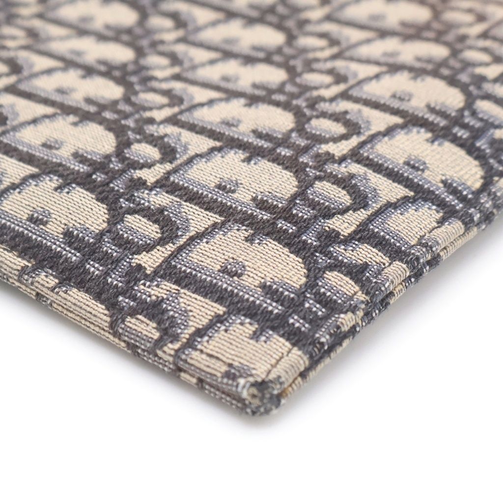 Dior White Jacquard Clutch Gray