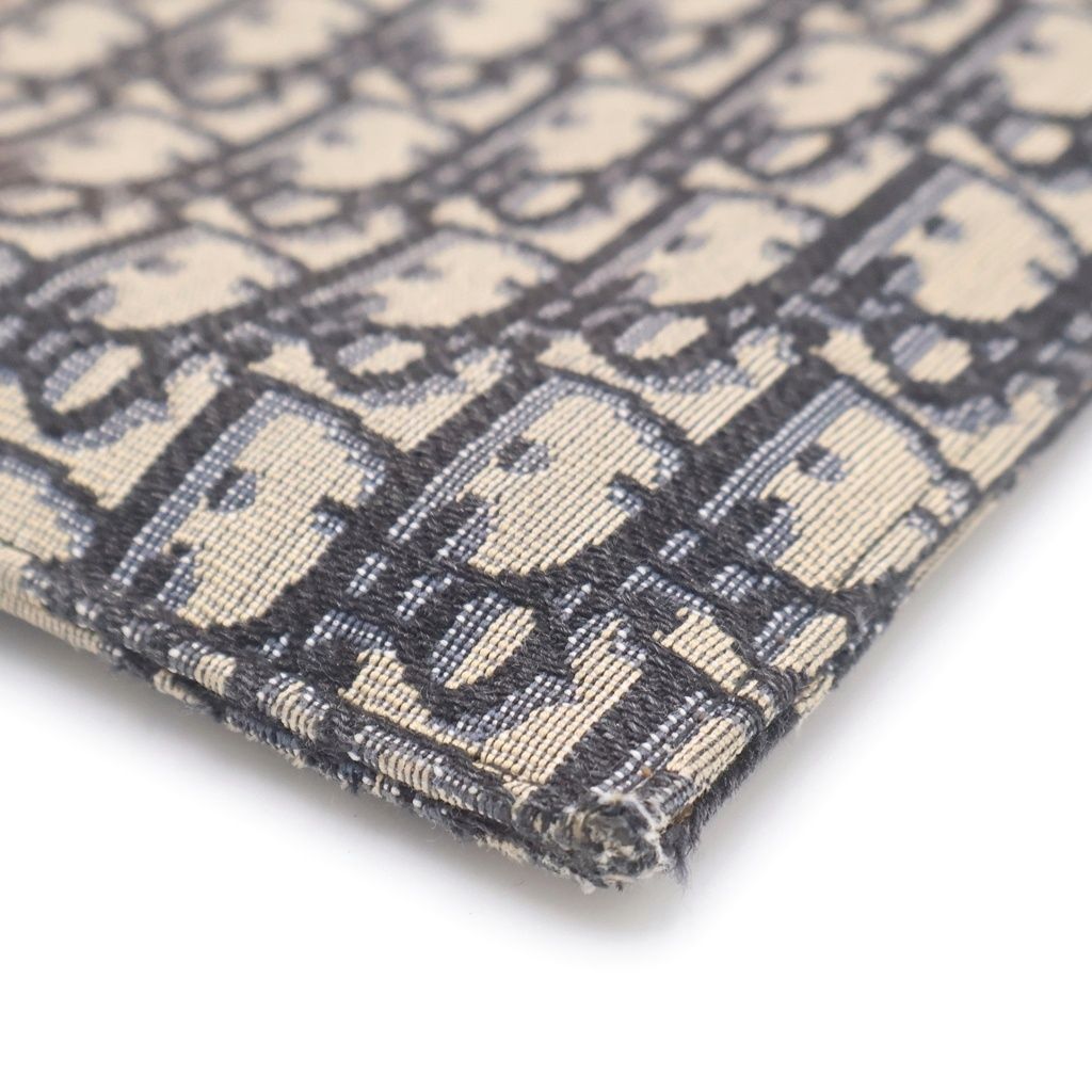 Dior White Jacquard Clutch Gray