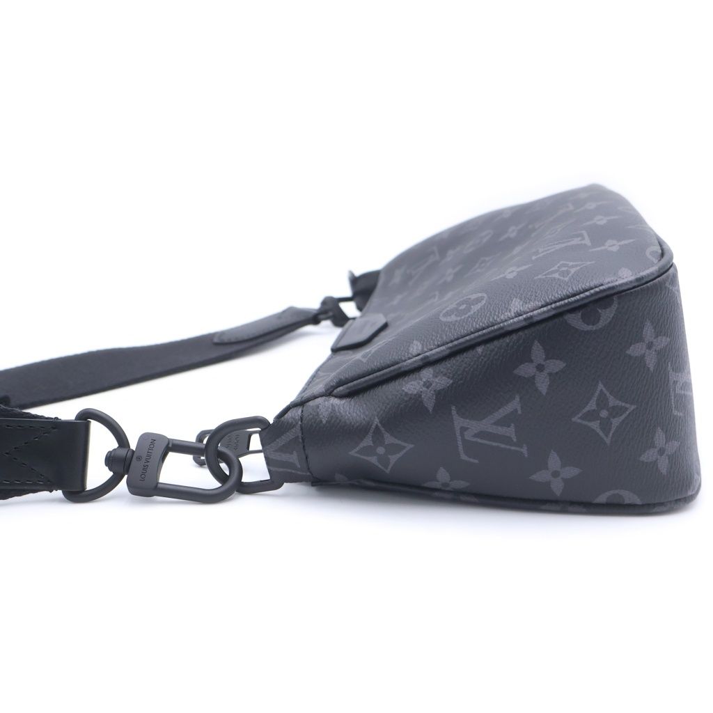 Louis Vuitton Monogram Eclipse Pochette Accessoire XL Shoulder Bag Black