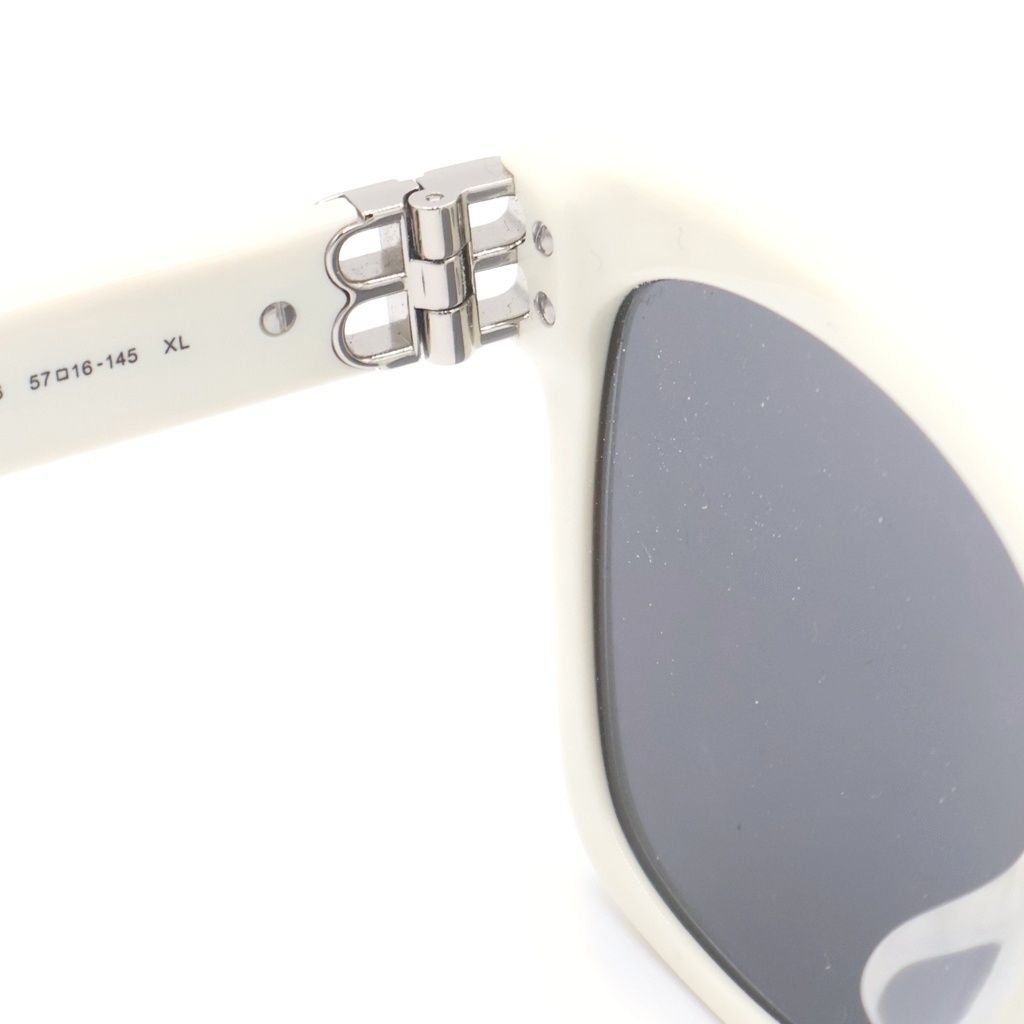 Balenciaga Dynasty Eyewear Square Frame Sunglasses White Silver