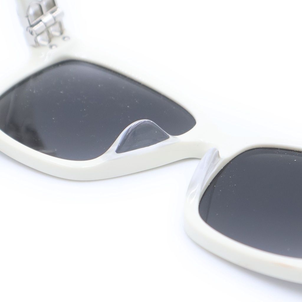 Balenciaga Dynasty Eyewear Square Frame Sunglasses White Silver