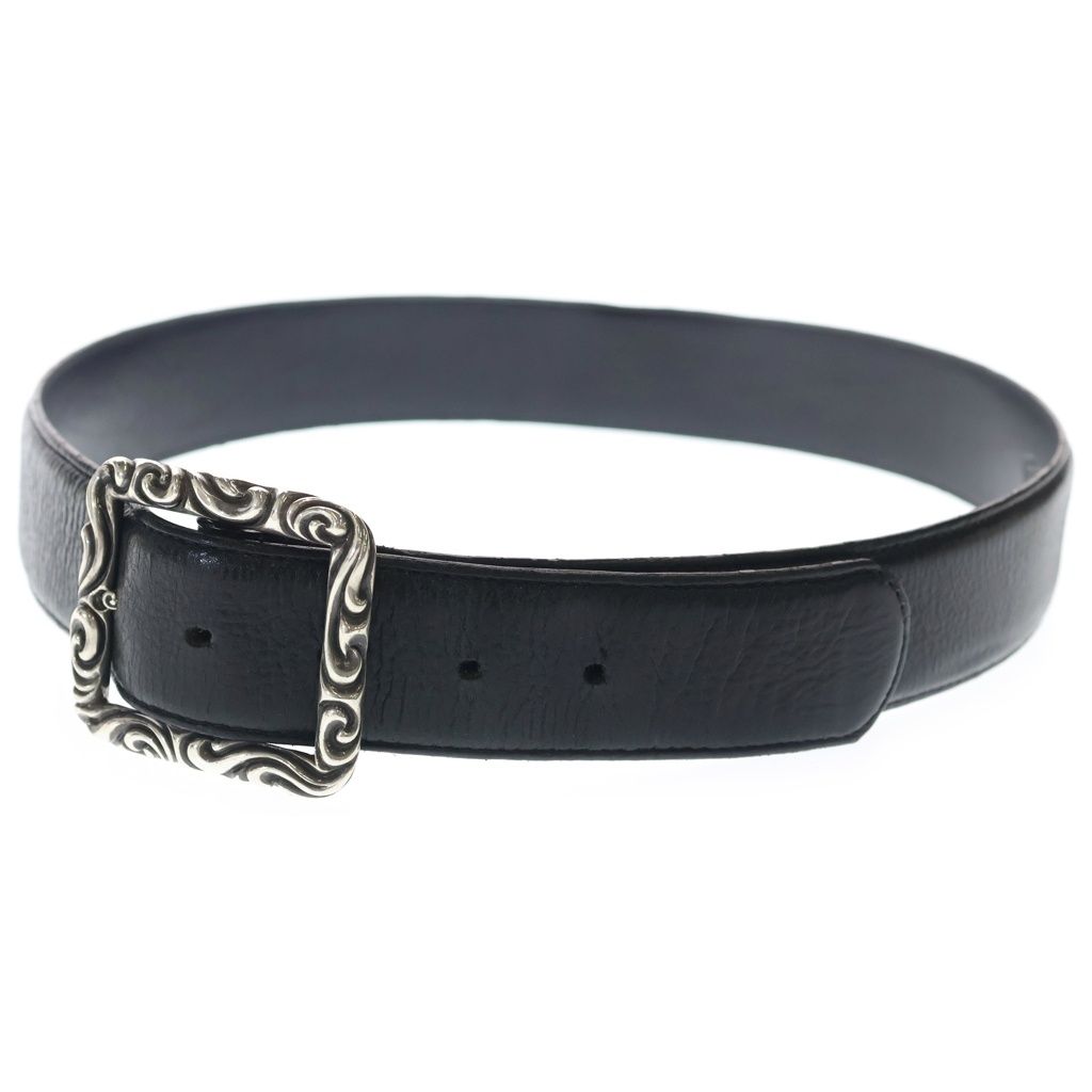Chrome Hearts Blt Scrlrec Rectangle Scroll Leather Belt