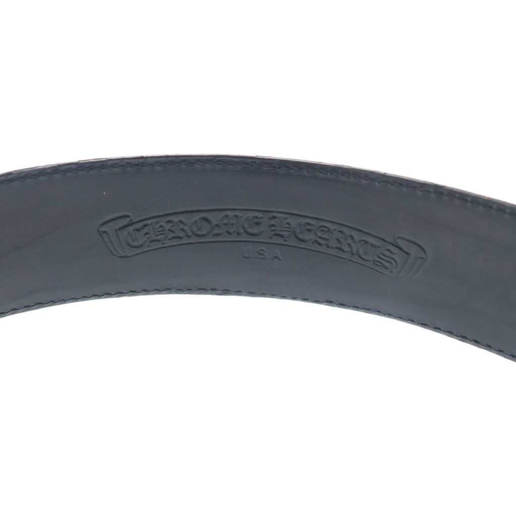 Chrome Hearts Blt Scrlrec Rectangle Scroll Leather Belt
