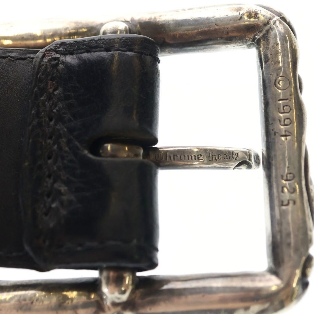 Chrome Hearts Blt Scrlrec Rectangle Scroll Leather Belt