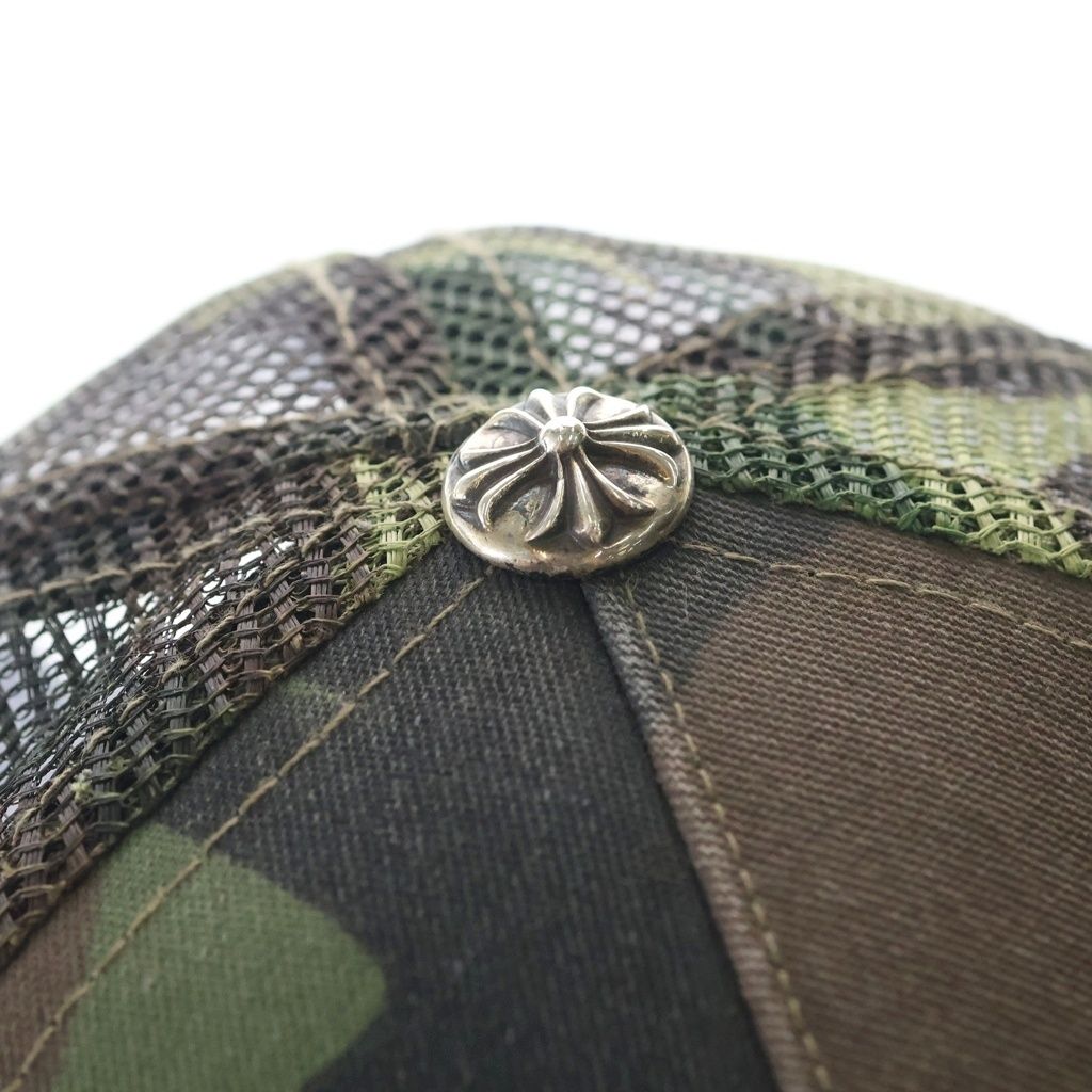 Chrome Hearts Trucker Cap CH Camouflage Mesh Hat with Patch Cross Ball