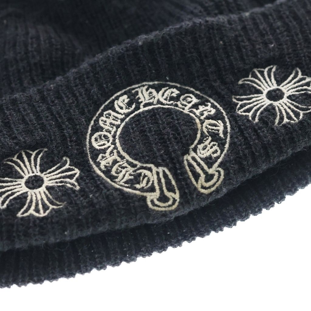 Chrome Hearts Wool Watch Cap CH Plus Horse Shoe Knit Cap Beanie Hat Black