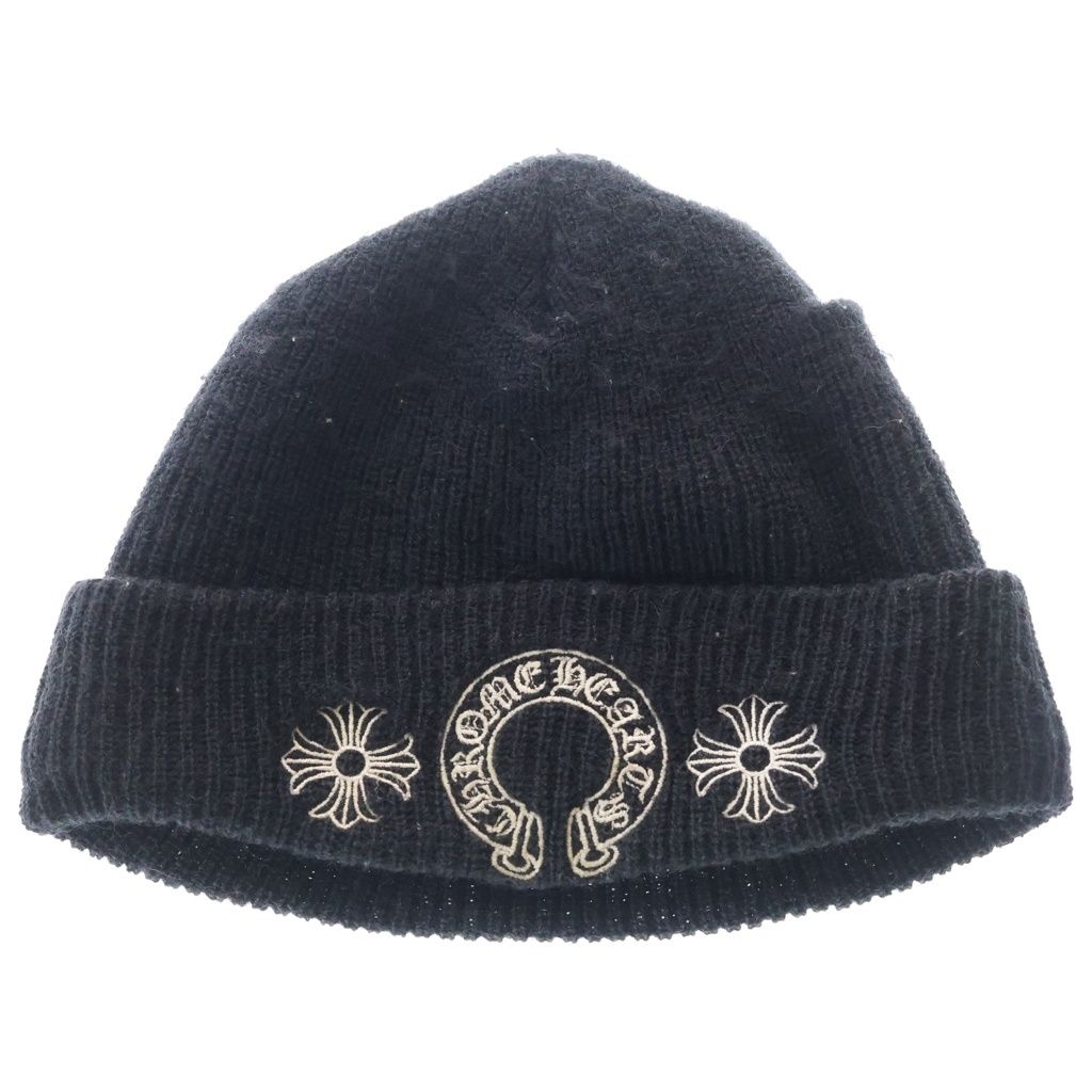Chrome Hearts Wool Watch Cap CH Plus Horse Shoe Knit Cap Beanie Hat Black