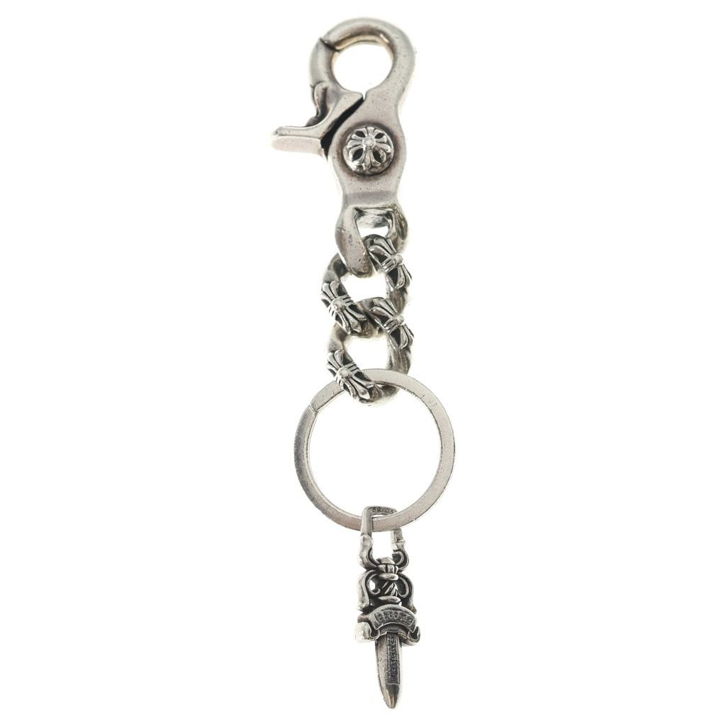 Chrome Hearts Clp Chn s Short Extra Fancy Link Key Chain Silver Key Holder