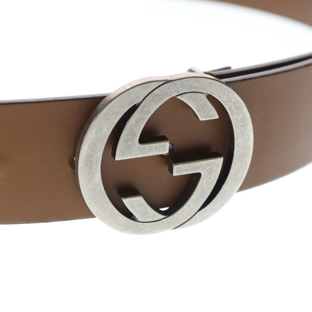 Gucci Interlocking Leather Belt Brown