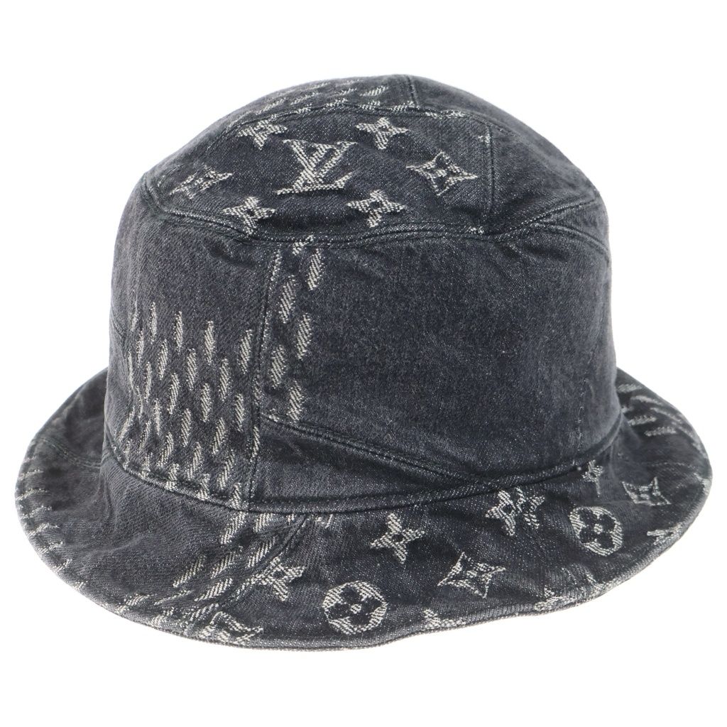 Louis Vuitton Bonnet Damier Giant Wave Monogram Reversible Denim Bucket Hat