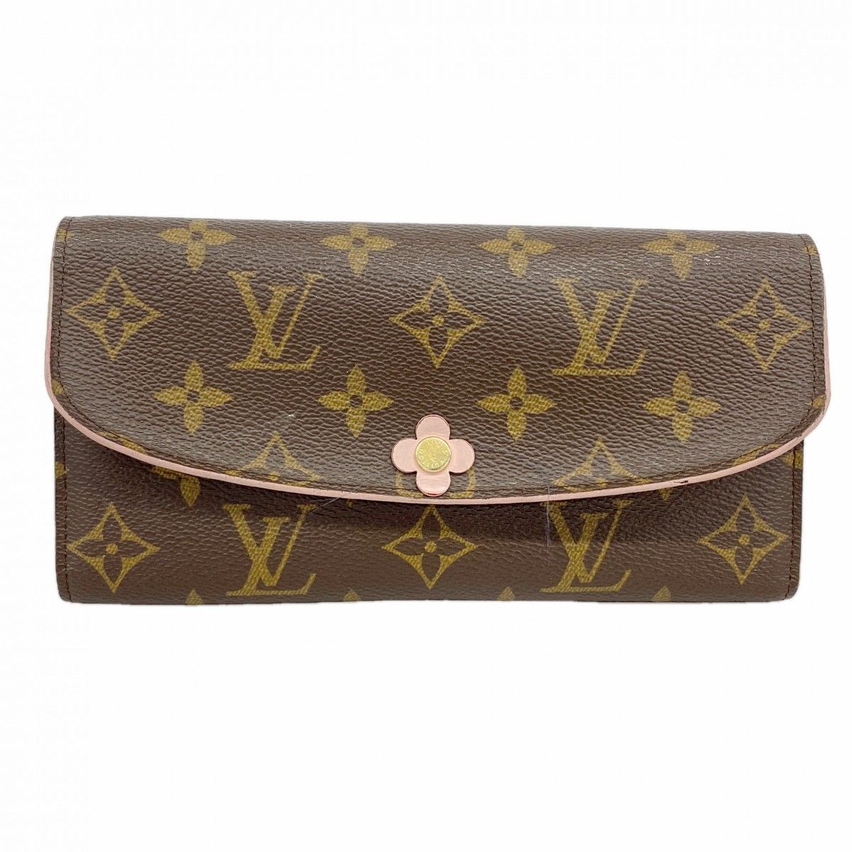 Louis Vuitton Wallet Monogram Portefeuille Emily Flower Charm Hot Pink Cles