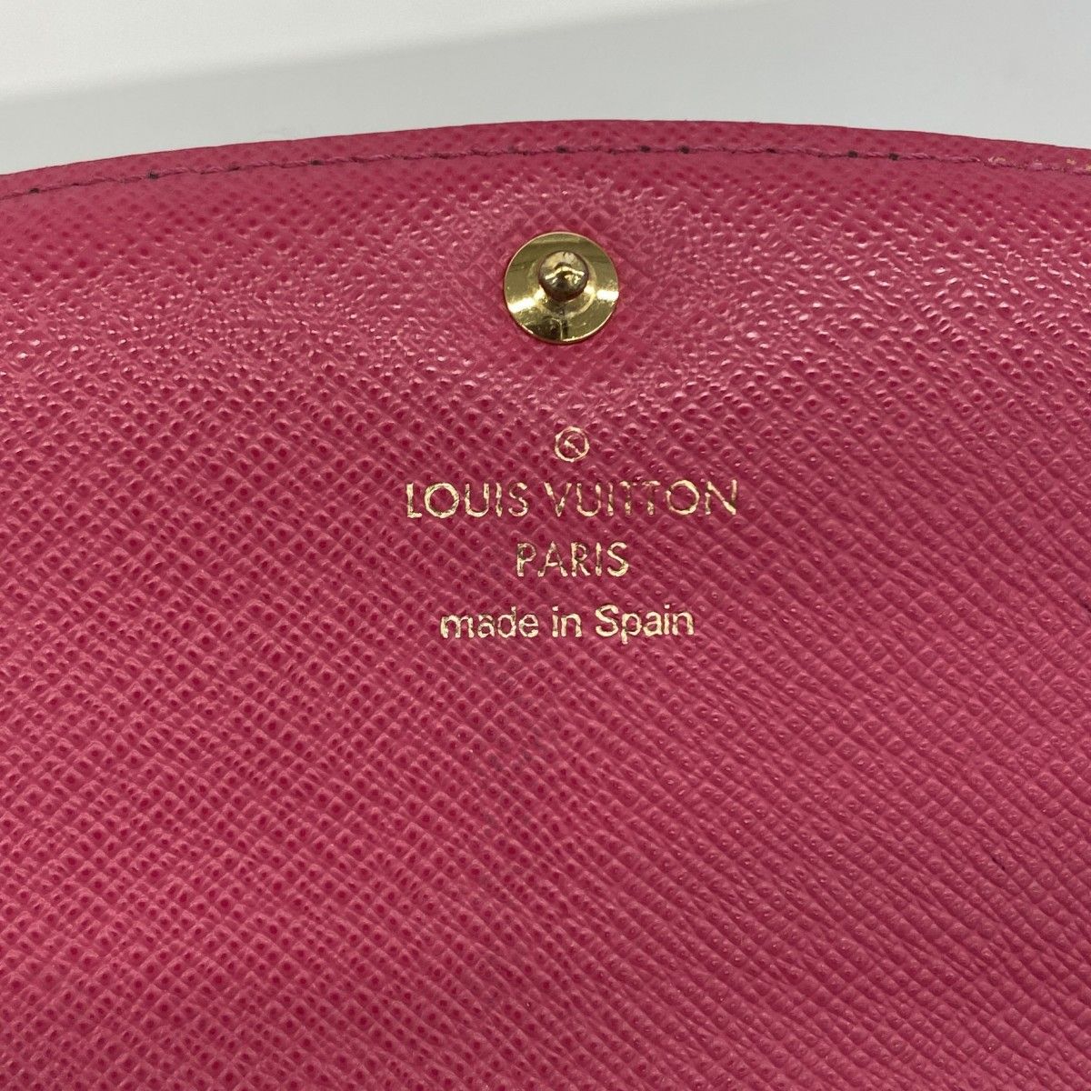 Louis Vuitton Wallet Monogram Portefeuille Emily Flower Charm Hot Pink Cles