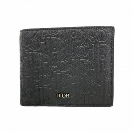 Dior Wallet Leather Black Silver