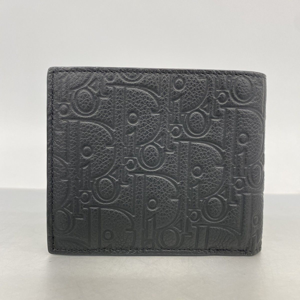 Dior Wallet Leather Black Silver
