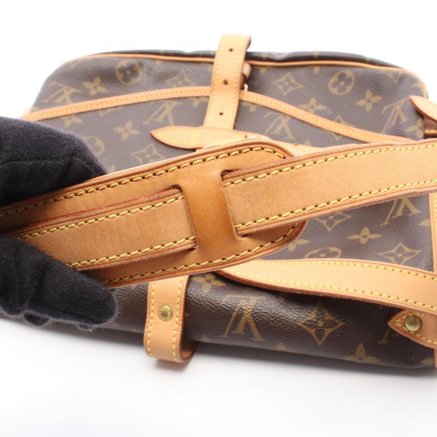 Louis Vuitton Shoulder Bag Saumur 30 Canvas Leather