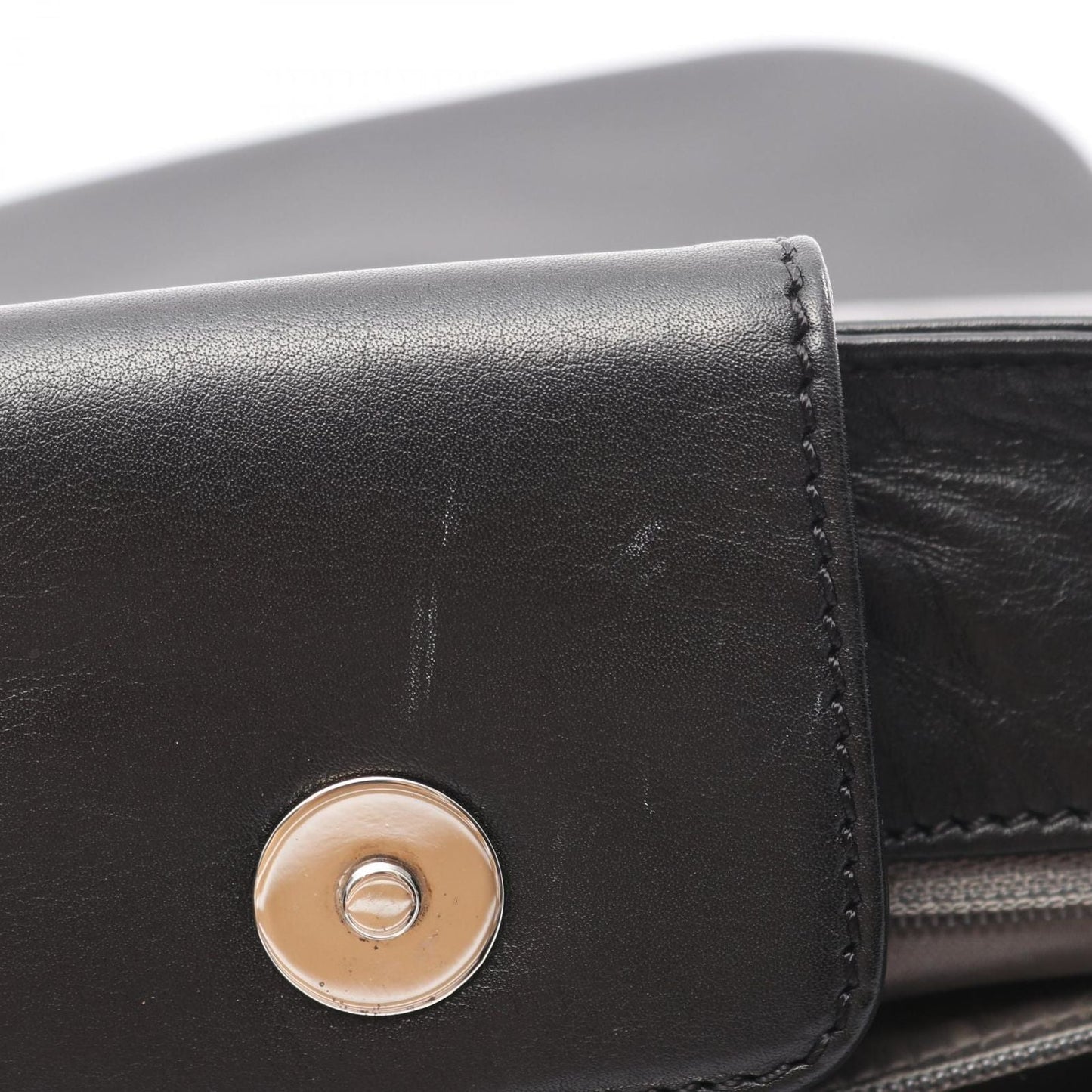 Chanel Shoulder Bag CC Logo Plastic Chain Black Lambskin CC