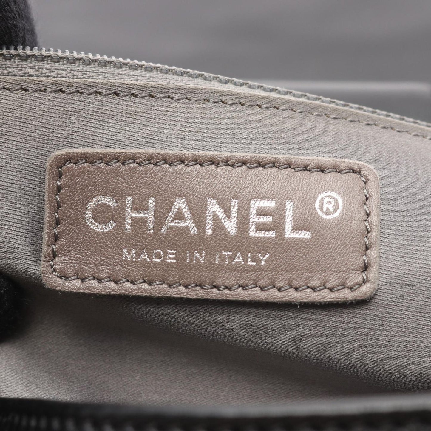 Chanel Shoulder Bag CC Logo Plastic Chain Black Lambskin CC