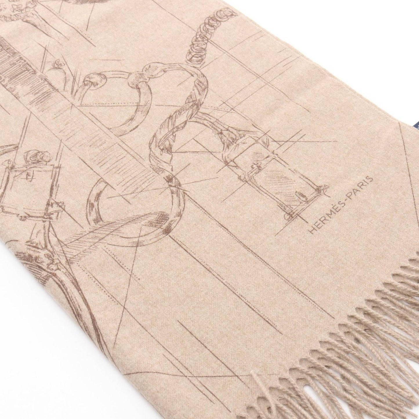 Hermes Scarf Cavalcadur Scarves Beige