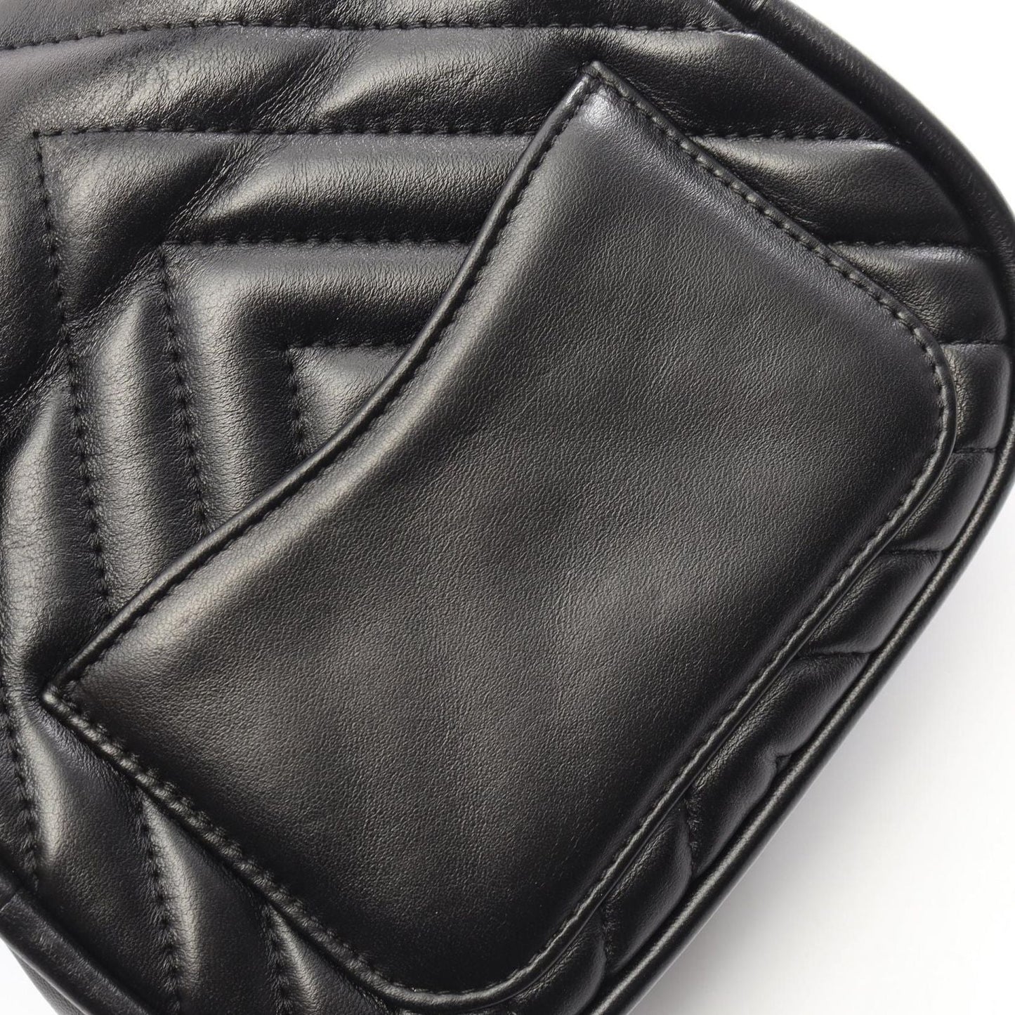 Chanel Shoulder Bag Blanc Stitch 2-Way Black Lambskin Chez Top Handle Chain