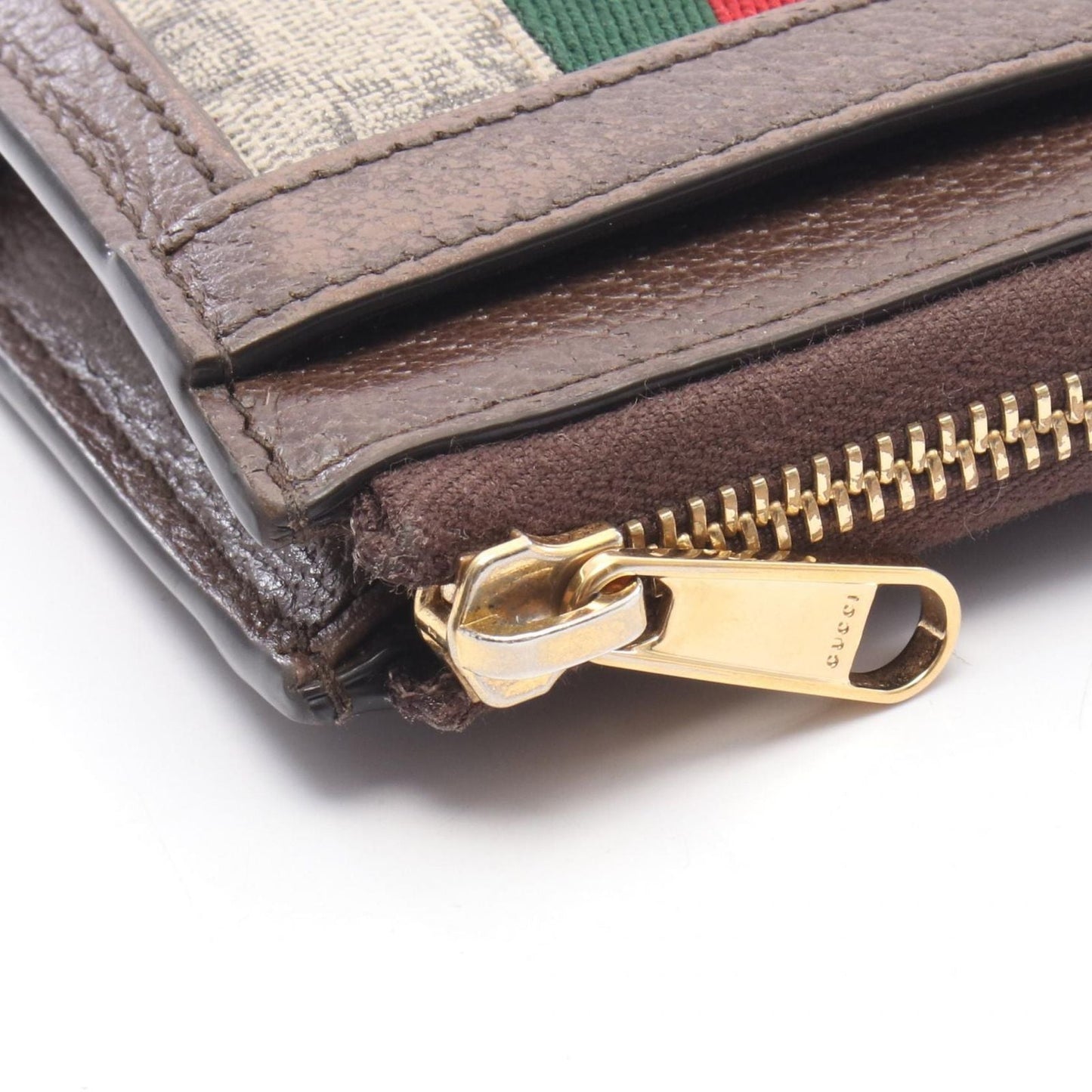 Gucci Coin Case Ophidia GG Supreme Beige Dark Brown Leather L