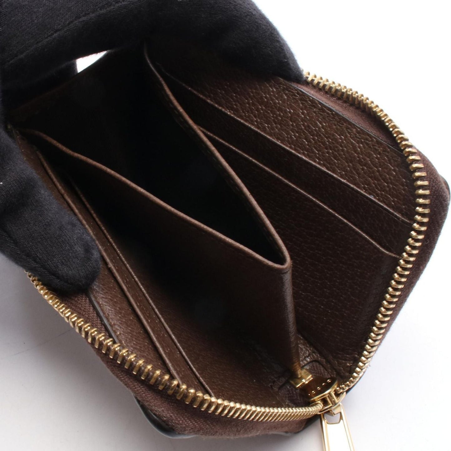 Gucci Coin Case Ophidia GG Supreme Beige Dark Brown Leather L