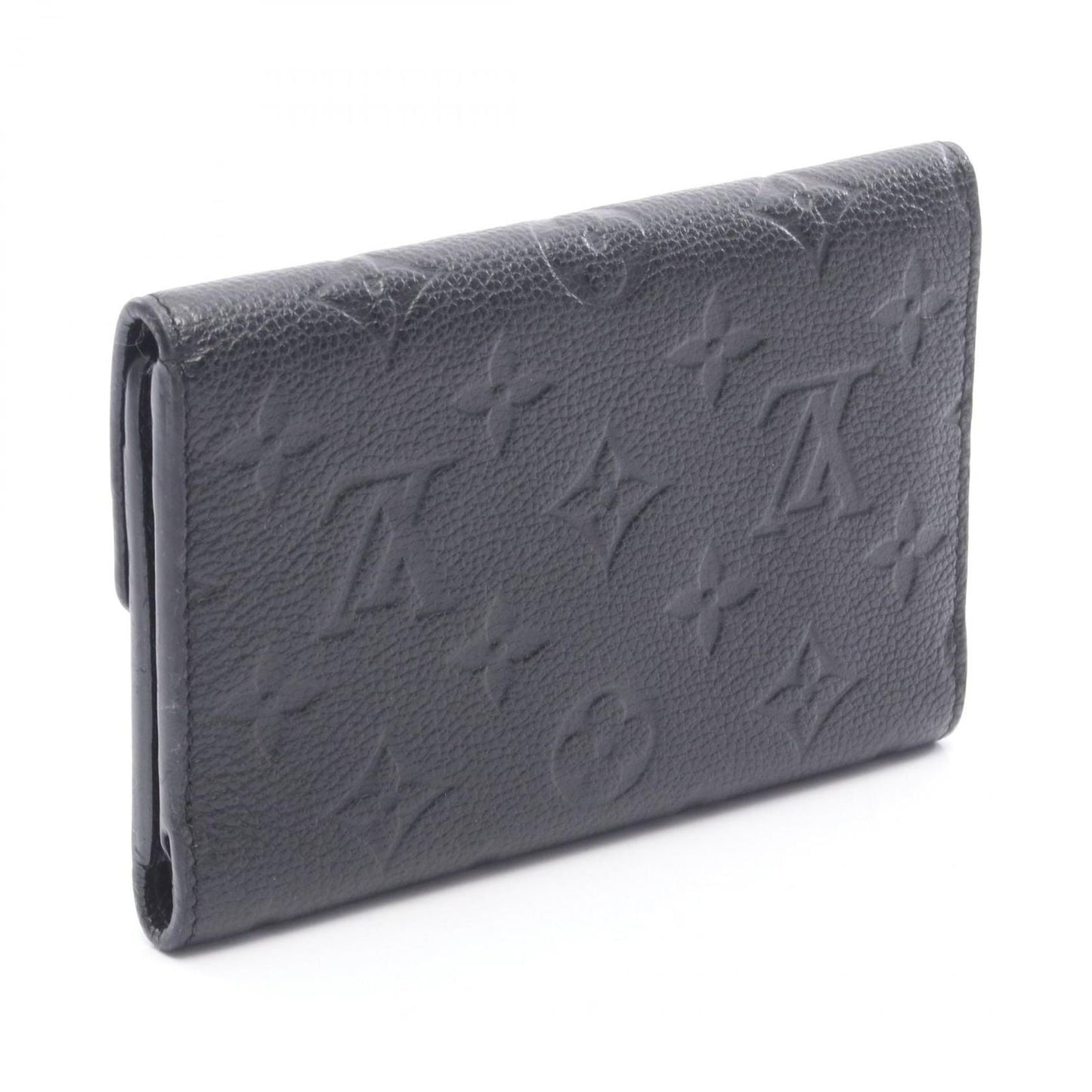 Louis Vuitton Trifold Wallet Portefeuille Compact Noir Leather Curille