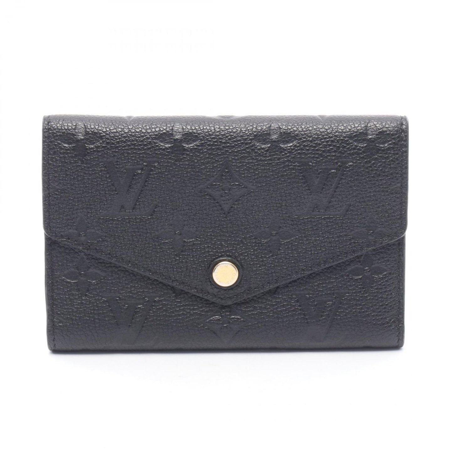 Louis Vuitton Trifold Wallet Portefeuille Compact Noir Leather Curille