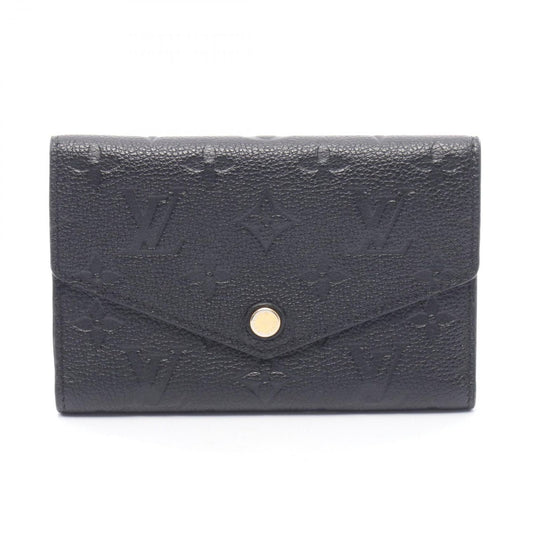 Louis Vuitton Trifold Wallet Portefeuille Compact Noir Leather Curille
