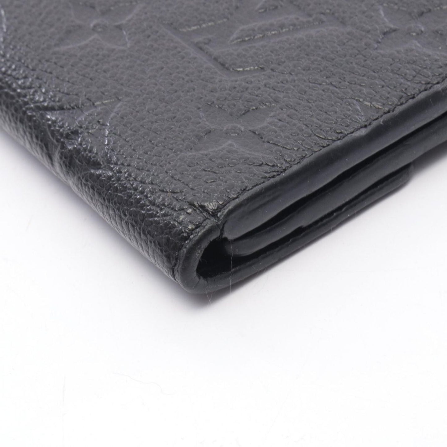 Louis Vuitton Trifold Wallet Portefeuille Compact Noir Leather Curille